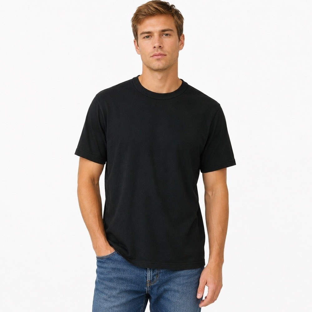 Buck Mason Toughknit 90s Boxy Tee T-Shirt Vintage Black Large NWT!